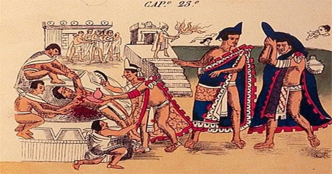 How does the custom of killing the Aztec gods take place?
