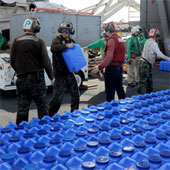 How does the US Navy provide clean water to Filipinos?