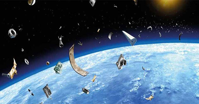 How much human waste has been discharged into space?