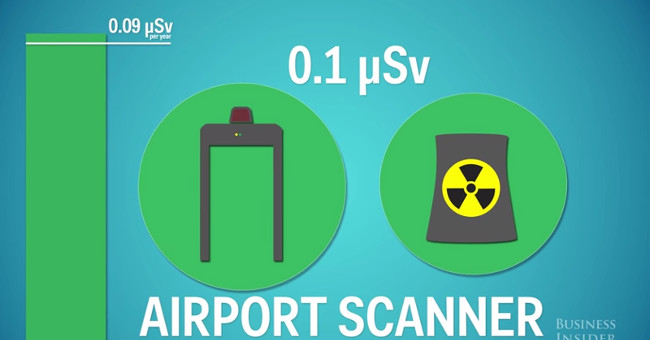 How much radioactivity is absorbed by humans every day?