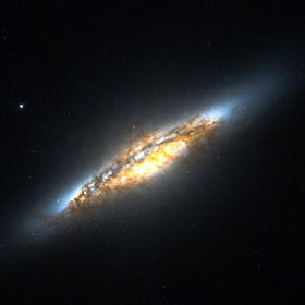 Hubble discovered the galaxy with brilliant lenses
