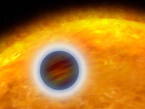 Hubble telescope observes a hot atmosphere