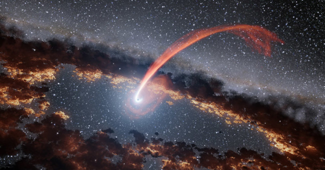 Huge radiation emitted after the black hole swallowed a planet