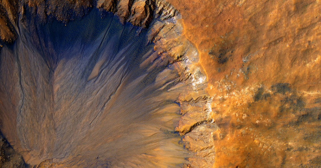 Huge rain of meteorites grows the germ of life on Mars