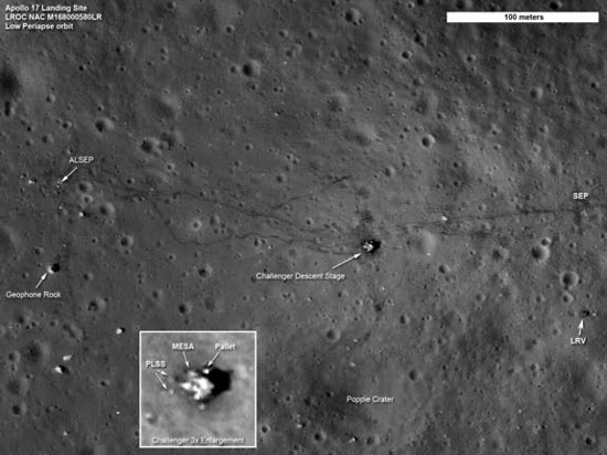 Human remains are visible on the moon