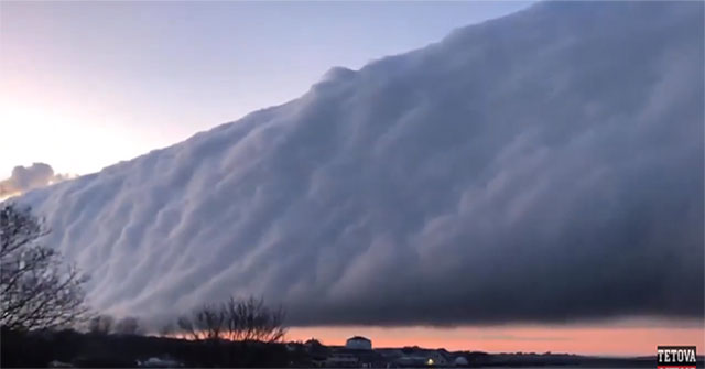 Hundreds of kilometers of cloud rolled across the sky