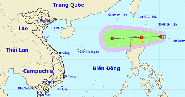 Hurricane 4 has just weakened and appeared a tropical depression heading into the East Sea