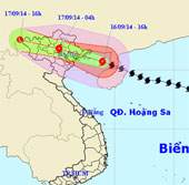 Hurricane Kalmaegi caused strong winds of level 12 at Bach Long Vi island