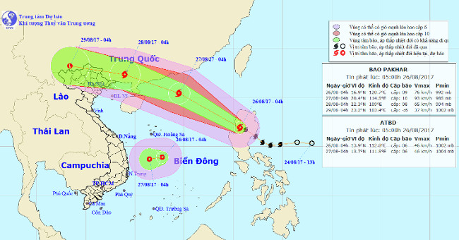 Hurricane Pakhar and tropical depression are