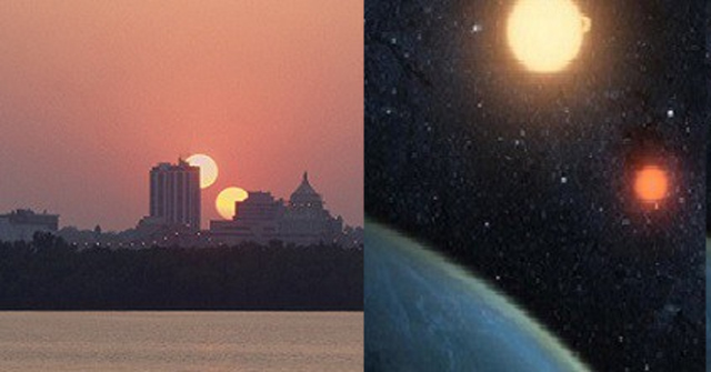 Hypothesis of the fate of the Earth if the universe exists 2 Sun.