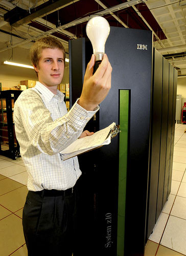 IBM z10 BC server has the same capacity as 232 x86 servers