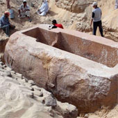 Identify the Egyptian pharaoh in the ancient tomb