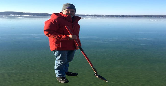 Illusion of man walking on water causing fever