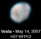 Images of two asteroids Ceres and Vesta sent by Hubble