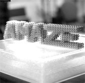 In 3D metal on space