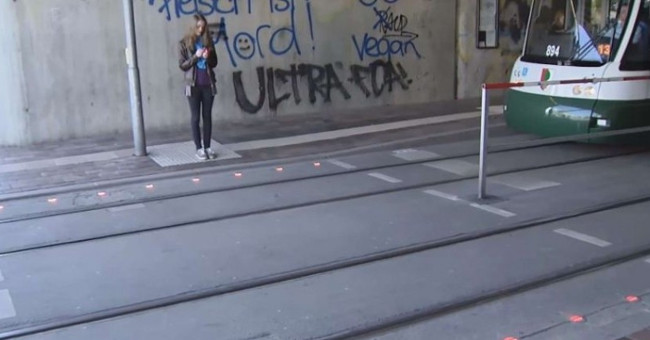 Install underground traffic lights for phone addicts
