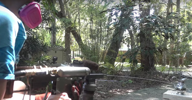 Instead of shooting water, this guy made a molten metal gun
