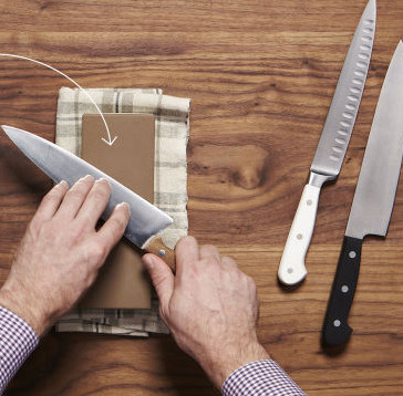 Instructions on how to sharpen a standard knife as an expert