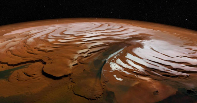 Intense snowstorms appear at night on Mars