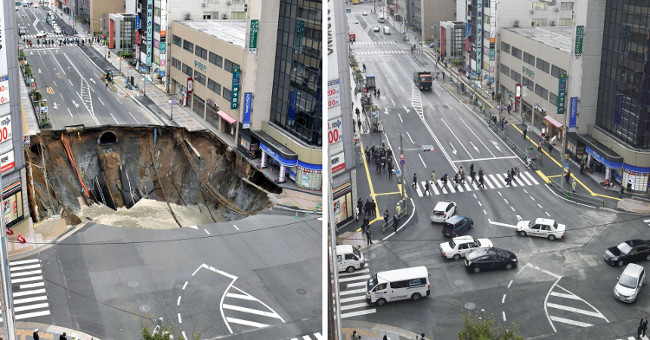 Japan fixed 1 giant death hole in only 2 days