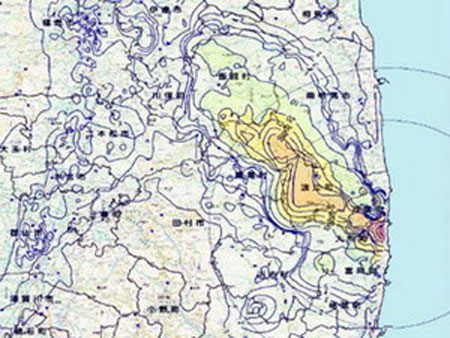Japan published a map of radioactive accumulation