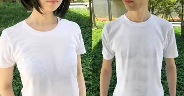 Japanese company invented a kind of visual foolish t-shirt, worn by a 6-pack body