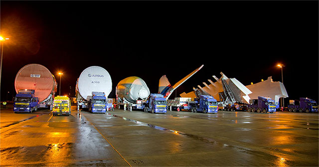 Journey of transportation of Airbus A380 parts