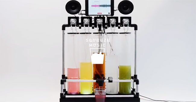 Juice machine to music