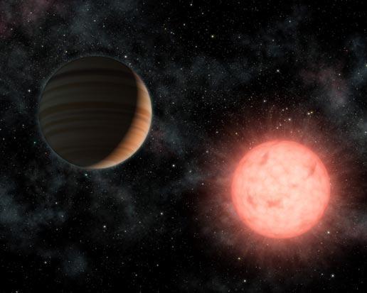 Jupiter-like planets orbiting one of the smallest stars
