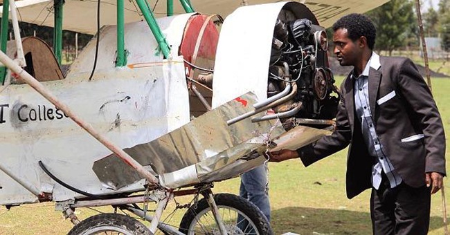 Just by watching videos on YouTube, an Ethiopian man made his own plane