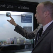 Just press the button, the window turns into a television