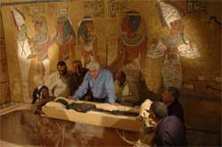 King Tut likes to drink red wine