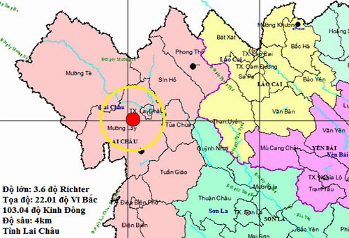 Lai Chau continuously earthquakes