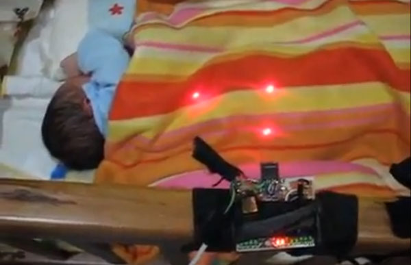 Laser equipment for sleep monitoring of newborns