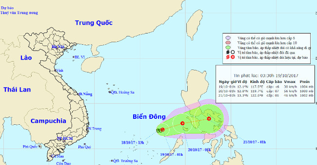 Latest news on tropical depressions in the East Sea