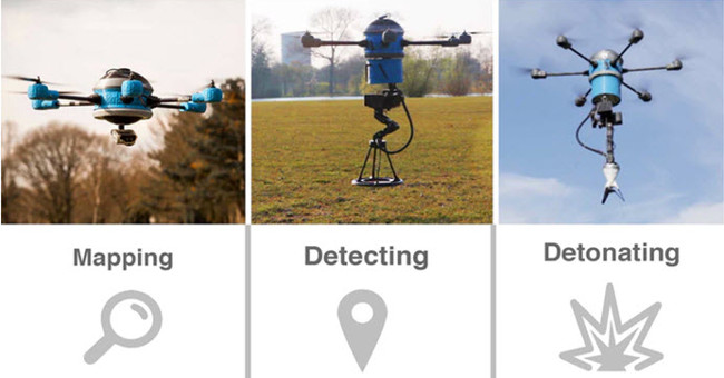 Launched drone specialized in mine detection