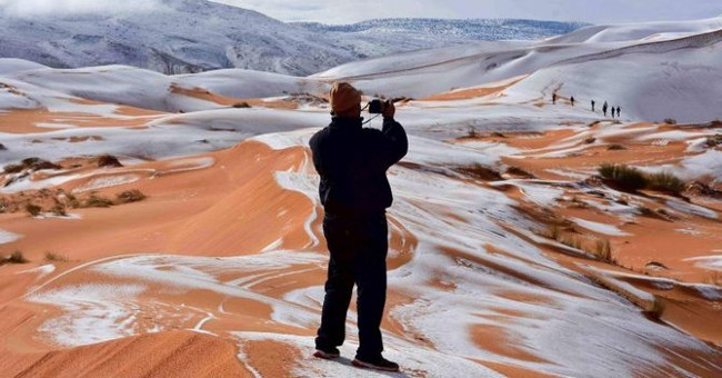 Li explained the white snow phenomenon in the Sahara desert