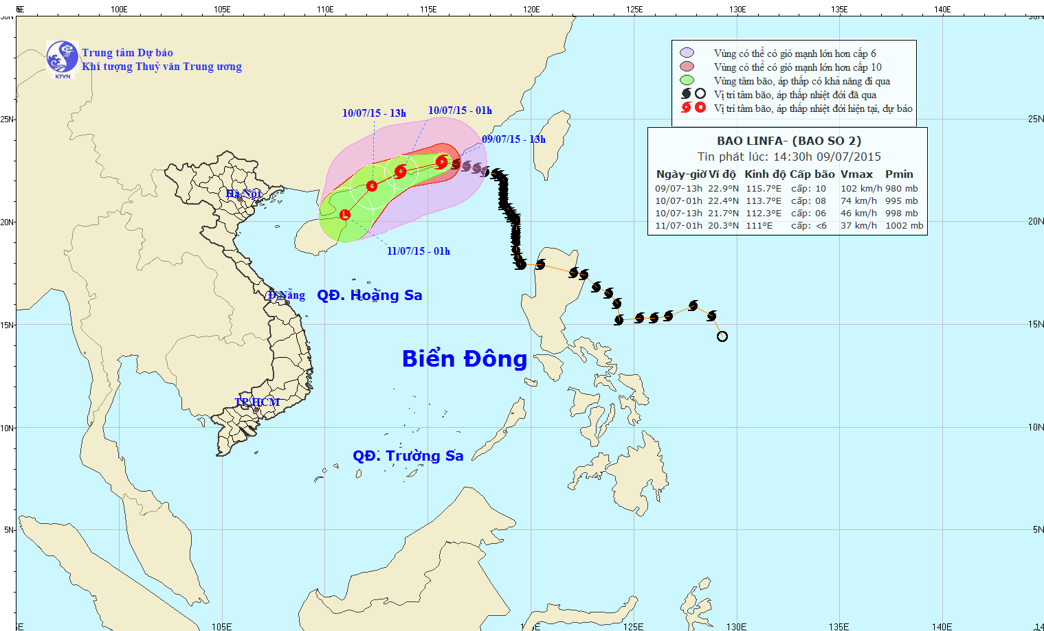 Linfa storm changed direction, could affect Vietnam