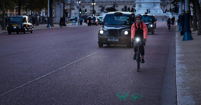 London test bike using laser light