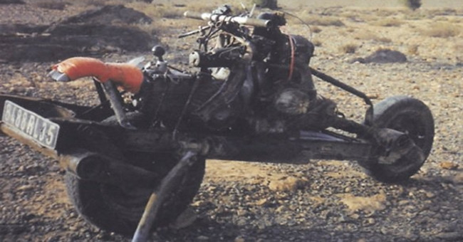 Manufacturing motorcycles from broken cars to escape the African desert