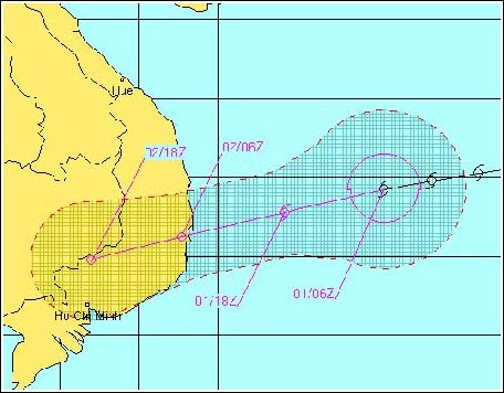Marinae caused heavy rain from Hue to Binh Thuan