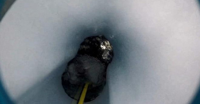 Marvel at the space below the Antarctic ice shelf at a depth of 300 meters