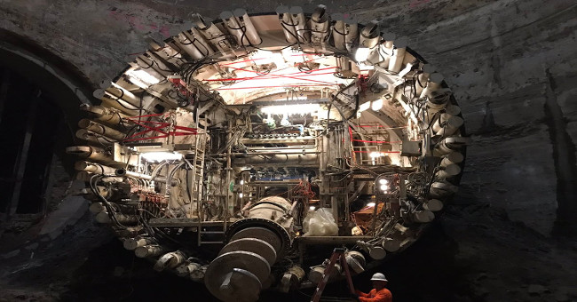 Massive drill tunnel diminished the road block in the United States