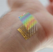 Measure body temperature with electronic tattoos