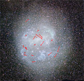 Measure the rotation speed of the galaxy