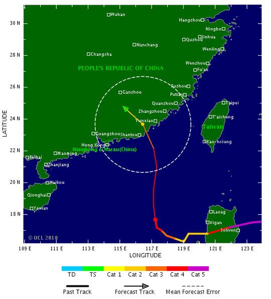 Megi storm is expected to land on Hongkong coast