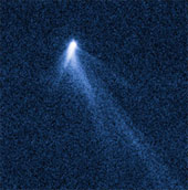 Meteorites have a dusty tail like comets