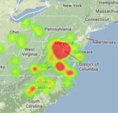 Meteors disturb the US East Coast