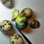 Micro art masterpieces on food