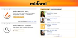 Midomi: Singing karaoke online